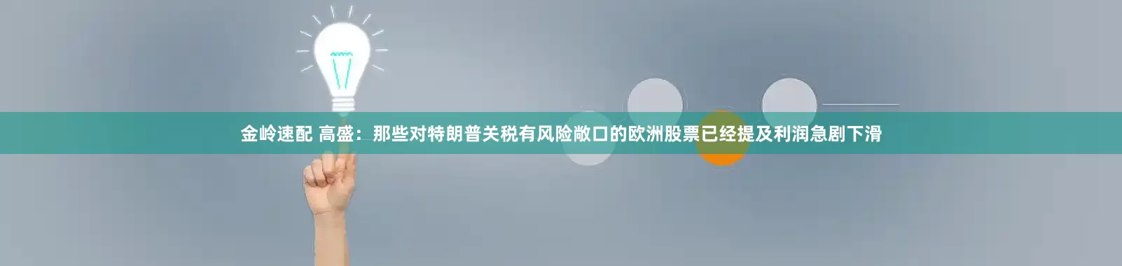 金岭速配 高盛：那些对特朗普关税有风险敞口的欧洲股票已经提及利润急剧下滑